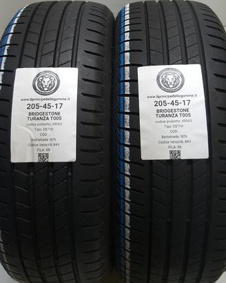 2 GOMME 205 45 17 BRIDGESTONE A49063
