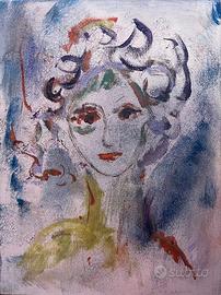 Ernesto Treccani Olio Su Tela 40x30 Con Autentica