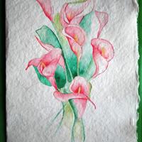 biglietto auguri dipinto carta artigianale 