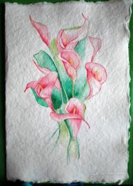 biglietto auguri dipinto carta artigianale 