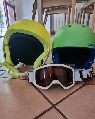 Casco sci bambino + occhiali