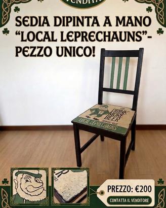 sedia in legno restaurata e dipinta a mano