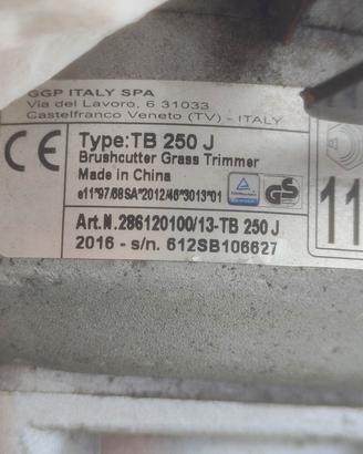 Decespugliatore Alpina TB 250 J