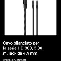 Sennheiser Hd 800,Hd 800s,Hd 820s cavo bilanciato