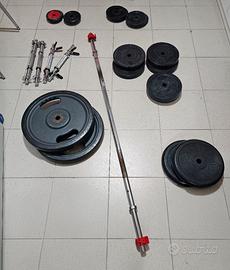 Pesi gommati con RACK e bilanciere