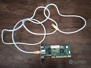 Scheda Ethernet Pci  RJ45 modello 3Com + cavo Lan