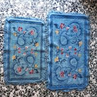 Nr.2 tappeti azzurri floreali vintage