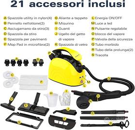 Pulitore A Vapore KROQO Con 23 Accessori - Pulizia Ecologica Per Tutta La Casa - Foto 8