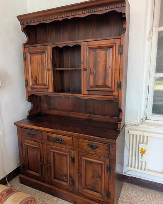 Credenza con alzata in pino massello