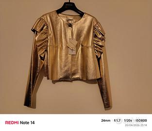 Giubbottino pelle oro Monnalisa