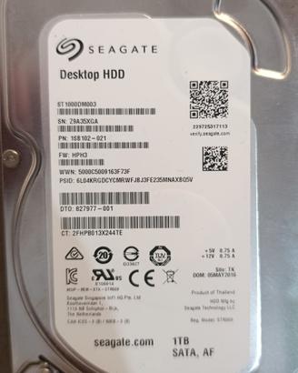 (prezzo trattabile) HDD Seagate Barracuda 1TB