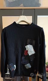 Maglione con patch: lana e cashmere  Made In Italy