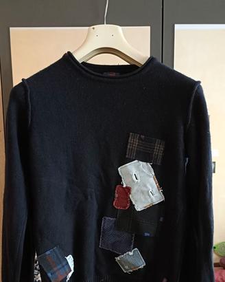 Maglione con patch: lana e cashmere  Made In Italy