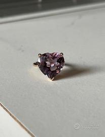 Anello Oro Rosa 9Kt con Ametista Naturale