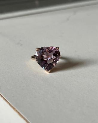 Anello Oro Rosa 9Kt con Ametista Naturale