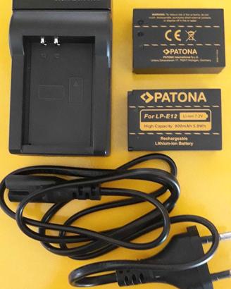 Batterie Patona LP-E12 + Caricabatteria
