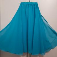 Gonna chiffon ruota spacco danza lunga S Turchese