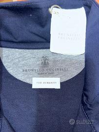 Felpa mezza zip Brunello Cucinelli blu notte - Tag