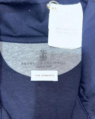 Felpa mezza zip Brunello Cucinelli blu notte - Tag
