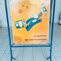 Insegna Bifacciale Vintage OLIO FIAT Anni ‘50/‘60