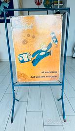 Insegna Bifacciale Vintage OLIO FIAT Anni ‘50/‘60