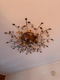 Lampadario plafoniera vintage in vetro di murano