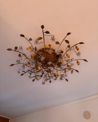 Lampadario plafoniera vintage in vetro di murano