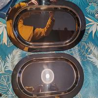 Set n.2 vassoi con decoro in oro 24K Morinox