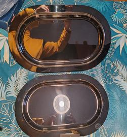 Set n.2 vassoi con decoro in oro 24K Morinox