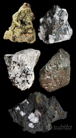 Epidoto, Pirite, Ematite, Calcopirite, Aragonite