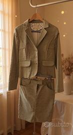 Vestito Conbipel velluto verde salvia tg 40 tg 44
