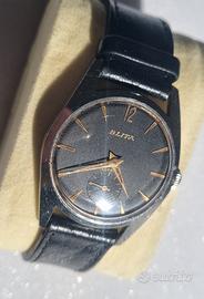 Orologio vintage Blita nero acciaio oro
