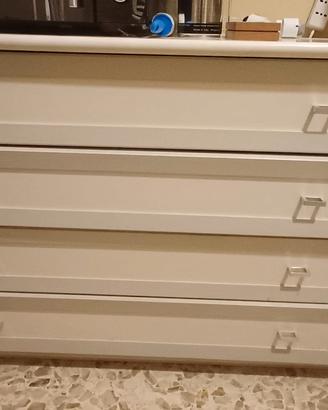 cameretta di colore bianco laccato.