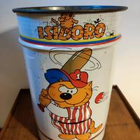 Bidone pouf vintage latta Isidoro anni 80