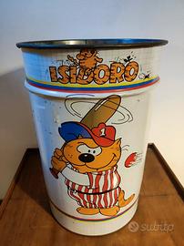 Bidone pouf vintage latta Isidoro anni 80