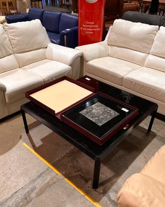 Salotto in pelle bianca