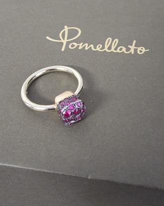 ANELLO POMELLATO NUDO ORO RUBINI