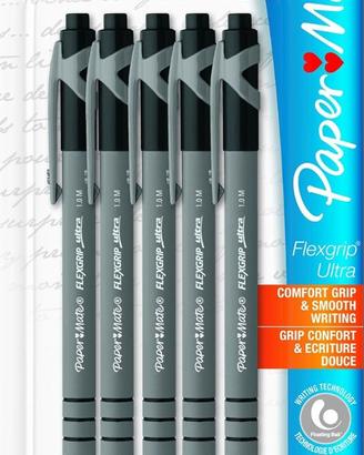 Papermate Flexgrip - Confezione da 5 penne a sfera