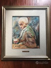 Quadro a olio "Vecchio",D. SOLITO 1973,con cornice