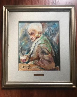 Quadro a olio "Vecchio",D. SOLITO 1973,con cornice