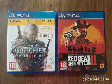 the Witcher 3 e Red dead Redemption 2 Ps4