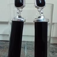 Orecchini in argento con pietre naturali onice