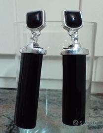 Orecchini in argento con pietre naturali onice