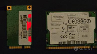 2 schede WiFi Mini-PCI usate: Intel e atheros