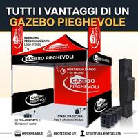 Gazebo nero 3x3 alluminio pieghevole portatile PVC