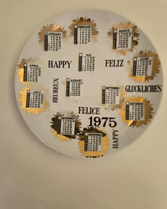 PIATTO CALENDARIO 1975  FORNASETTI