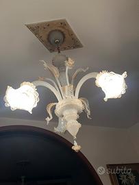 Coppia di lampadari in vetro di Murano