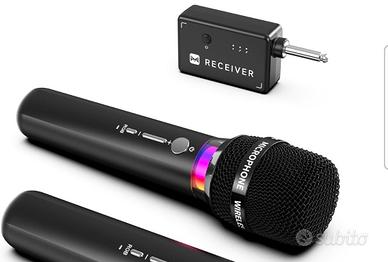 Microfono wireless con adattatore ricaricabile 