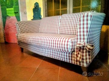 Divano Minotti due posti tessuto a scacchi