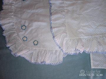 Federa per battesimo o culla pois azzurri